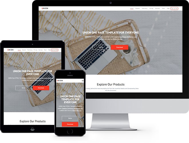 Union Onepage Free HTML5 Bootstrap Template