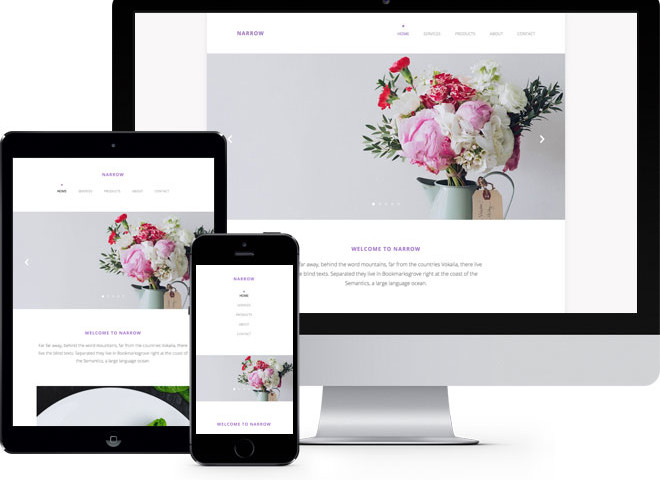Narrow Free Website Template Using Bootstrap