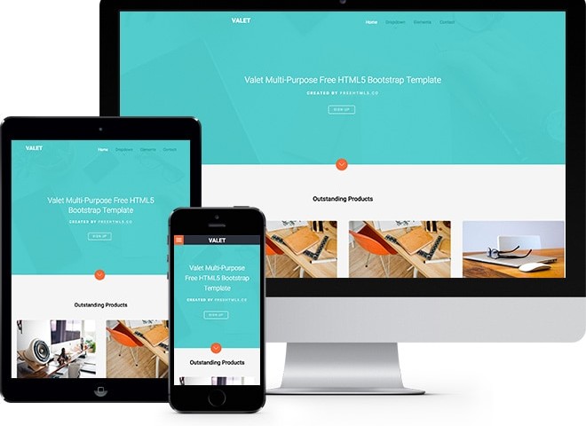 Valet Free HTML5 Bootstrap Template