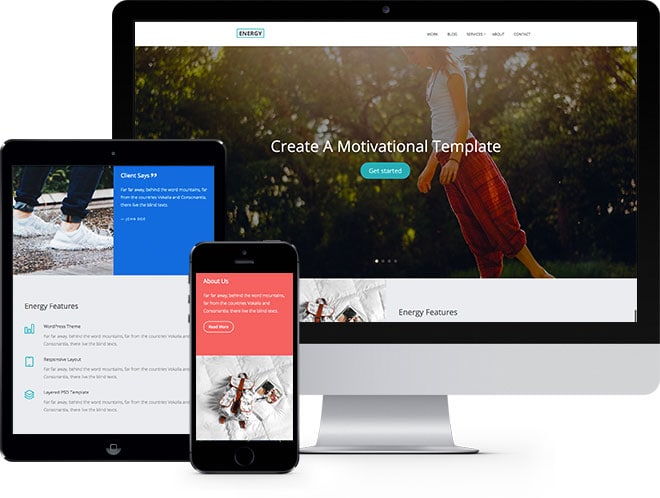 Energy Free Website Template Using Bootstrap
