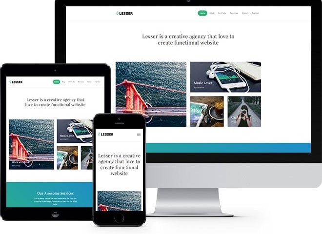 Lesser Free HTML5 Bootstrap Template