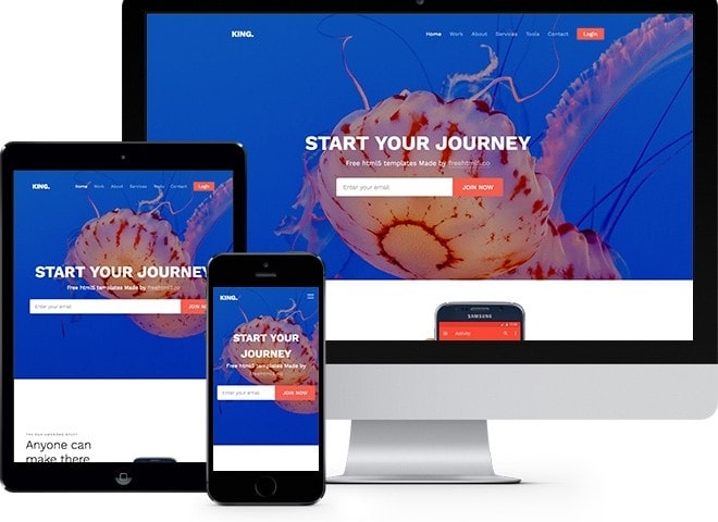 King Free Website Template Using Bootstrap