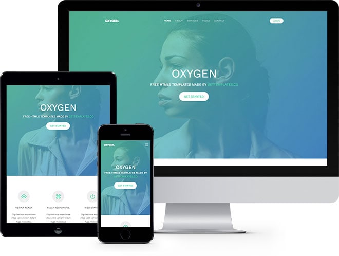 Oxygen Free Website Template Using Bootstrap