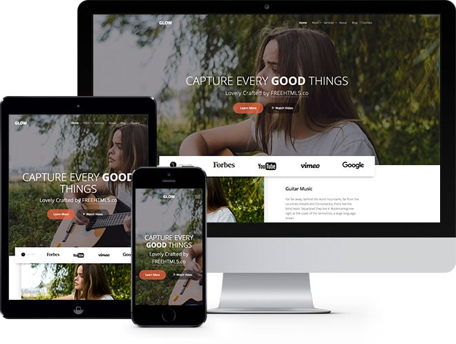Glow: Free HTML5 Bootstrap Template Multi-purpose Website Template