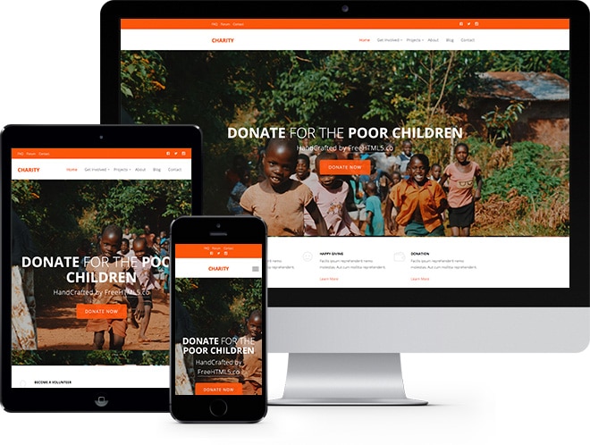 Charity: Free Website Template Using Bootstrap for Non-profit Websites