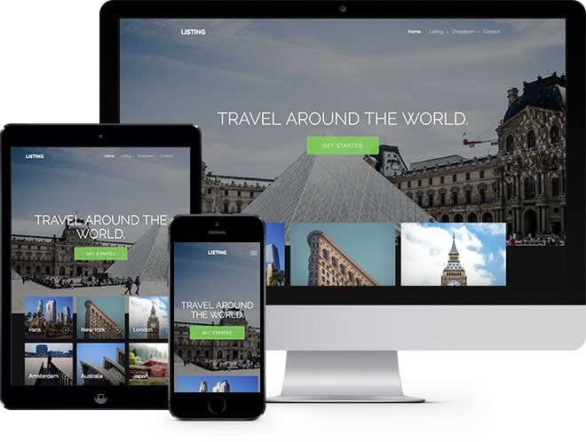 Listing: Free HTML5 Bootstrap Template for Travel and Hotel Websites
