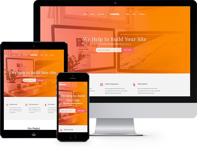Orange: Free HTML5 Bootstrap Template Multi Purpose