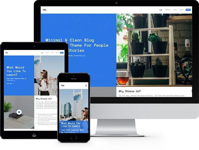 Ink: Free HTML5 Bootstrap Template a Multi Purpose Website Template
