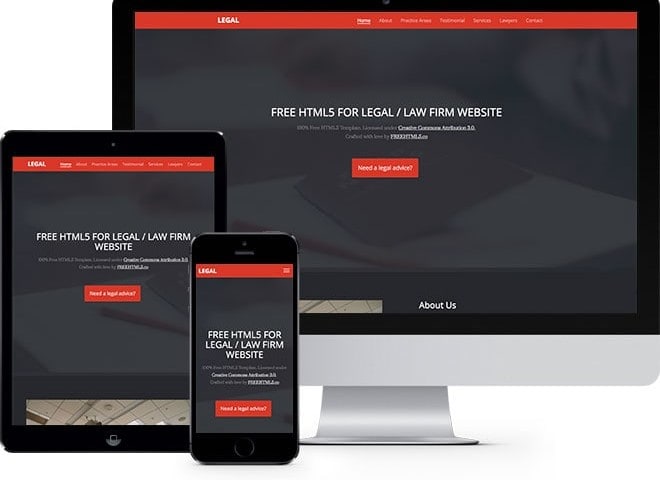 Legal Free HTML5 Bootstrap Template