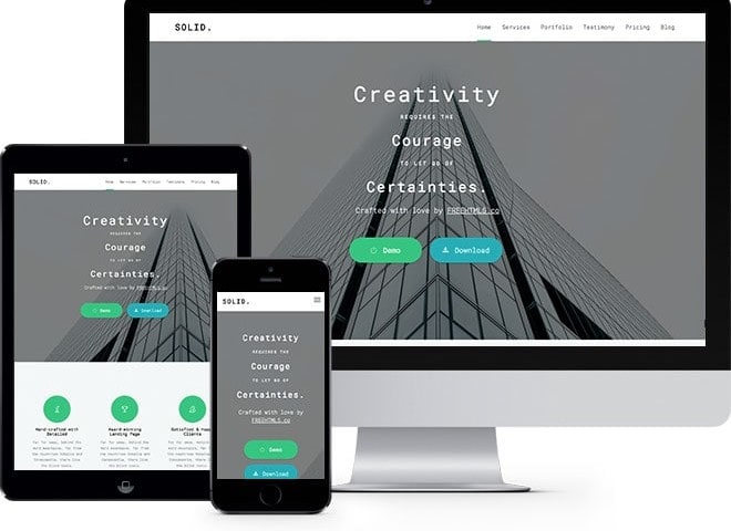 Solid One Page Free HTML5 Bootstrap Template