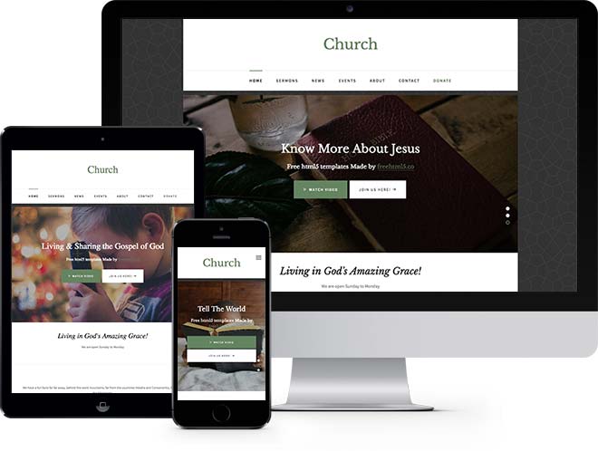 Church: Free Responsive HTML5 Bootstrap Template 2017