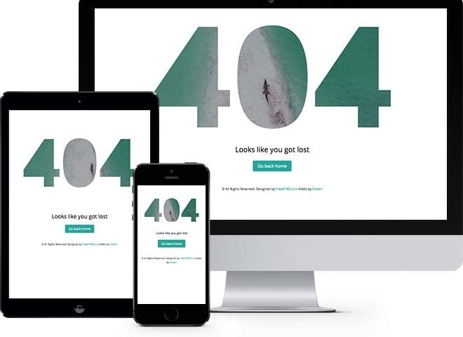 404 Page Video Background Free HTML5 Bootstrap Template