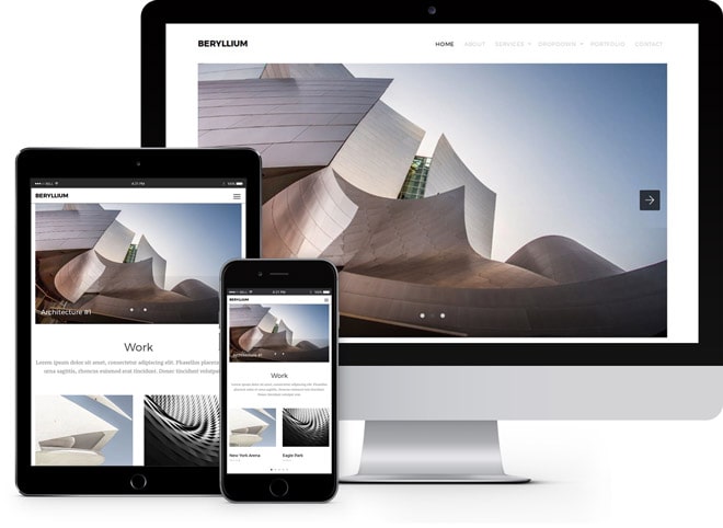 Beryllium: Free Architect HTML5 Template Built with Bootstrap