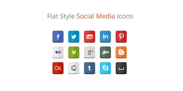 Flat Style Social Media Icons