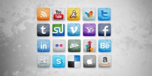 Stained and Faded Social Media Icons
