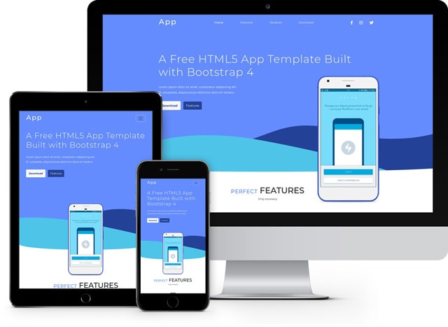 App free html5 template for ios/Android app website