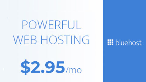 Bluehost powerful web hosting ($2.95 per month)